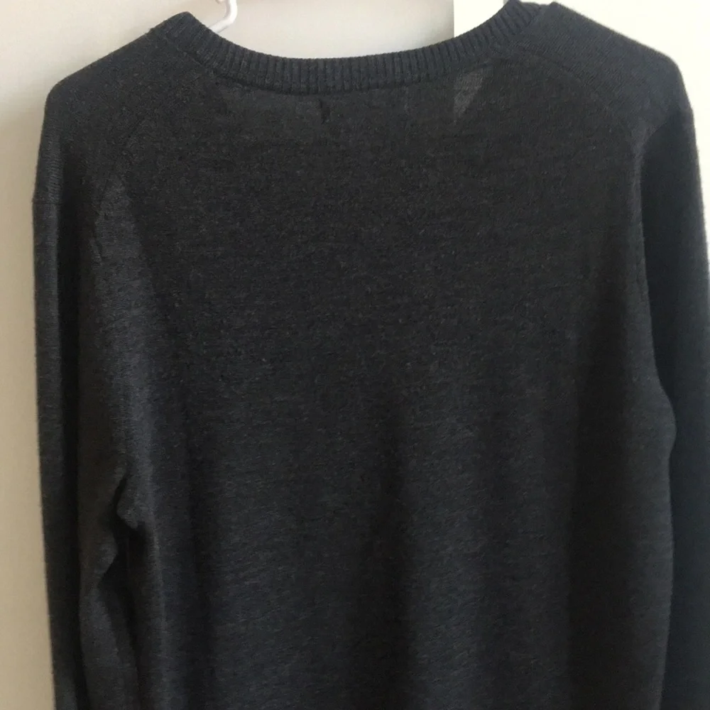 Banana republic vneck gray merino extra fine wool